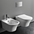 Cabo Wall-Hung WC & Bidet Set 3D model small image 1