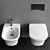 Cabo Wall-Hung WC & Bidet Set 3D model small image 4