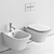 Cabo Wall-Hung WC & Bidet Set 3D model small image 5