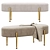 Glamourous Velvet Bench: Gia by Meridian 3D model small image 1