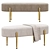 Glamourous Velvet Bench: Gia by Meridian 3D model small image 2