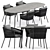 Elegant Porto Dining Chair & Tosca Table Set 3D model small image 1