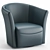 Swivel Red & Blue Accent Chair 3D model small image 2