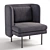 Elegant Velvet Lounge Chair 3D model small image 2