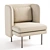 Elegant Velvet Lounge Chair 3D model small image 3