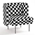 Elegant Velvet Lounge Chair 3D model small image 4