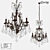 LoftDesigne 1037 Pendant Light: Modern Metal and Glass, 5-Lamp, 40W, E14 3D model small image 1