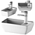 Elegant D-NEO Handrinse Basin 3D model small image 7