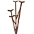 Walnut Wood Barlow Coat Hanger 3D model small image 5