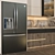 Stylish Kitchen Appliances: Microwave, Fridge, Stove & Hood 3D model small image 3