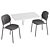 Space-Saving Connubia QUADRO Table with Stylish YO! Chair 3D model small image 2