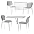 Space-Saving Connubia QUADRO Table with Stylish YO! Chair 3D model small image 6