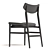 Sophisticated Rebecca Chair: Oak Wood Frame, Black Leather Seat 3D model small image 2