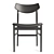 Sophisticated Rebecca Chair: Oak Wood Frame, Black Leather Seat 3D model small image 3