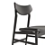 Sophisticated Rebecca Chair: Oak Wood Frame, Black Leather Seat 3D model small image 4