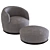 Sleek Orbit Armchairs 3D model small image 3