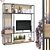 Modern TV Wall Set 211 3D model small image 1