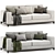 Elegant Frankfurt Sofa, 3-Seater 3D model small image 1