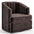 Daphne Chocolate Channel Tufted Swivel Chair 3D model small image 1