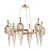 Elegant Brass Six-Light Chandelier 3D model small image 1