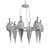 Elegant Brass Six-Light Chandelier 3D model small image 2