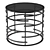 Saturn Black: Stylish Glass and Steel Side Table 3D model small image 1