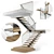 Sleek Modern Interior Staircase 3D model small image 1
