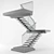 Sleek Modern Interior Staircase 3D model small image 6