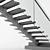 Sleek Modern Interior Staircase 3D model small image 7
