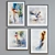 Modern Watercolor Woman Picture Frame Set 3D model small image 3