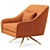 Elegant Paloma Velvet Swivel Chair 3D model small image 2