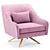 Elegant Paloma Velvet Swivel Chair 3D model small image 7