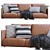 Sleek Leather Sofa: Ultimate Comfort & Style 3D model small image 2