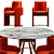 Modern ODISSEIA Chair with MITOS Table Set 3D model small image 4