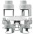 Modern ODISSEIA Chair with MITOS Table Set 3D model small image 5