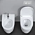 Title: TOTO Wall-Hung Toilet and Bidet 3D model small image 3