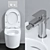 Title: TOTO Wall-Hung Toilet and Bidet 3D model small image 4