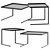  Modern Square Tray Coffee Table Set 3D model small image 2