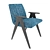 Sleek Libera Modern Armchair 3D model small image 2