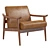Stylish Mid-Century Upholstered Chair 3D model small image 1