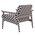 Stylish Mid-Century Upholstered Chair 3D model small image 5