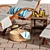 Seaside Oasis Outdoor Lounge Set 3D model small image 4