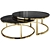 Marble Gold Coffee Tables Set 3D model small image 1