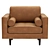 Sleek Charme Tan Sven Chair 3D model small image 8