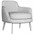 Sum Black Flax Armchair 3D model small image 6