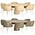 Elegant Avalon Boucle Dining Set 3D model small image 4