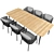 Elegant Leo Dining Set 3D model small image 2