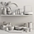 Sleek Kitchen Essentials Set 3D model small image 5