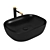 Modern Black Ceramic Countertop Washbasin 3D model small image 1