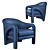Sculptural Indigo Chairs by Vladimir Kagan 3D model small image 1